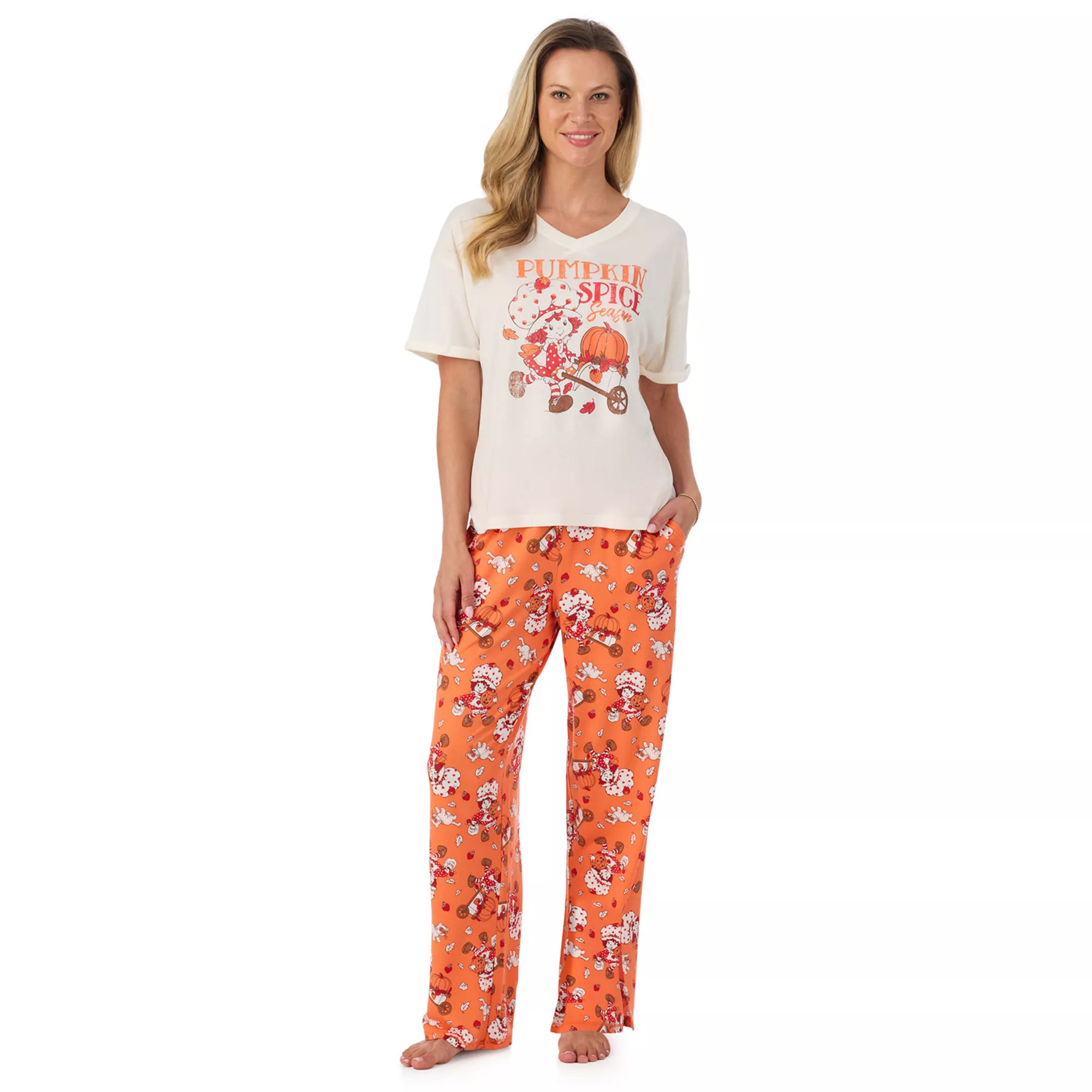 Women's Strawberry Shortcake Pumpkin Spice Pajama Top & Pajama Bottoms Set | Kohl's