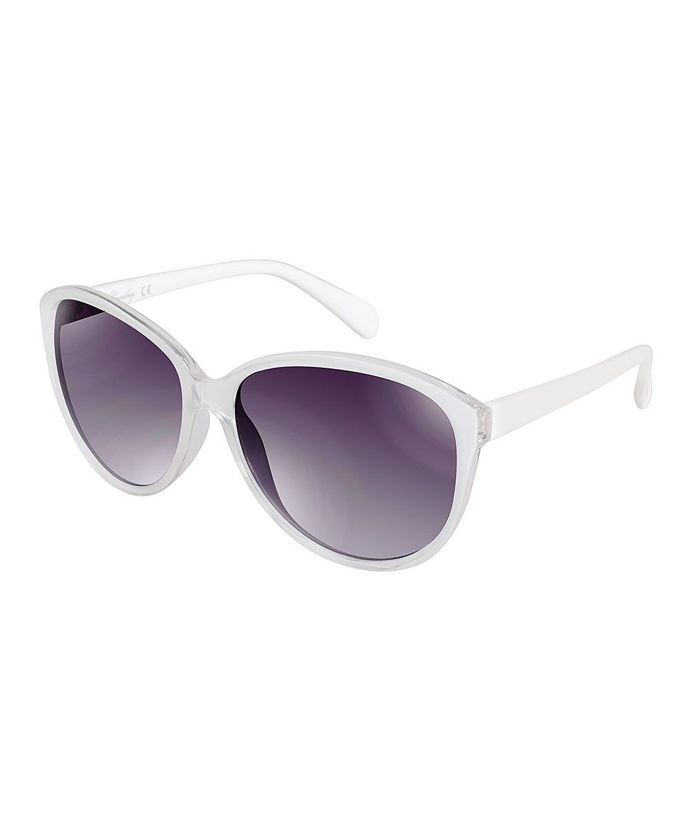 UNIONBAY Women's Sunglasses White - White Transluscent Cat-Eye Sunglasses | Zulily