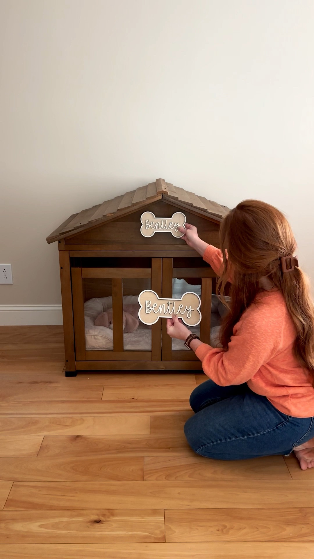 Bentleys new crate and a couple upgrades ! 

Went with the 10in name sign from Etsy! 

#LTKHome #LTKStyleTip #LTKPets