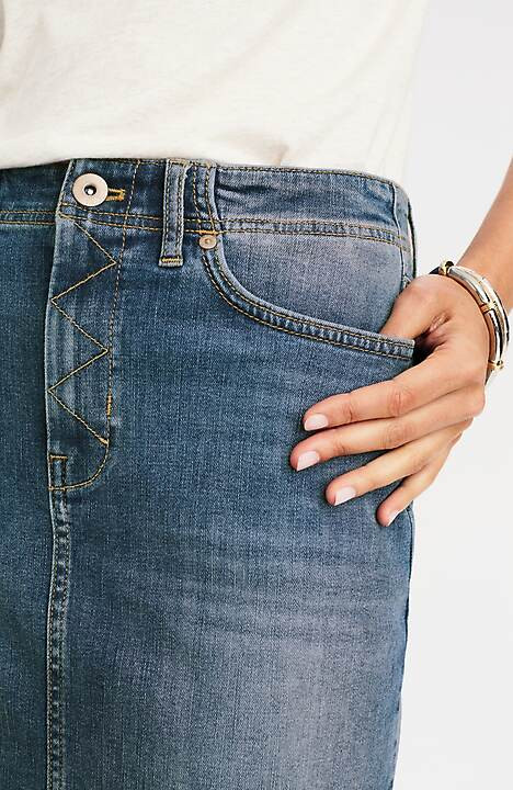 Slit-Back Denim Midi Skirt | J. Jill