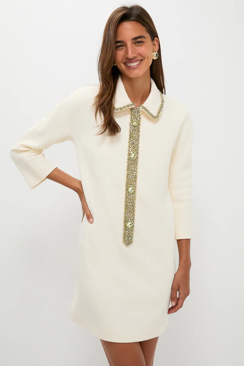 Winter White Embellished Nicola Dress | Tuckernuck (US)