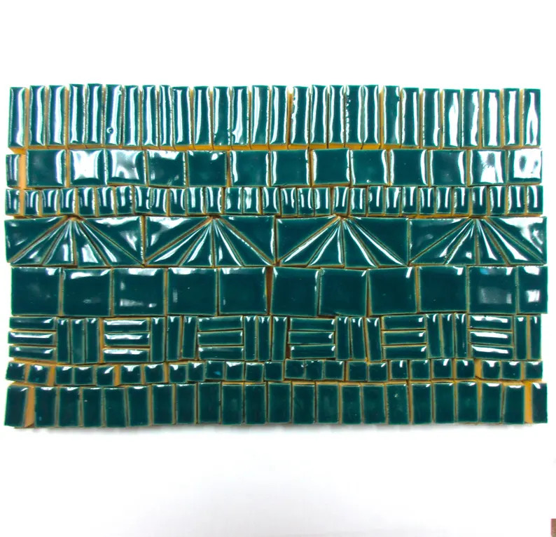 190 Mosaic Tiles, Small Handmade Ceramic Craft Tiles, Dark Teal Mosaic Tiles, Deep Aqua Blue Tone... | Etsy (US)