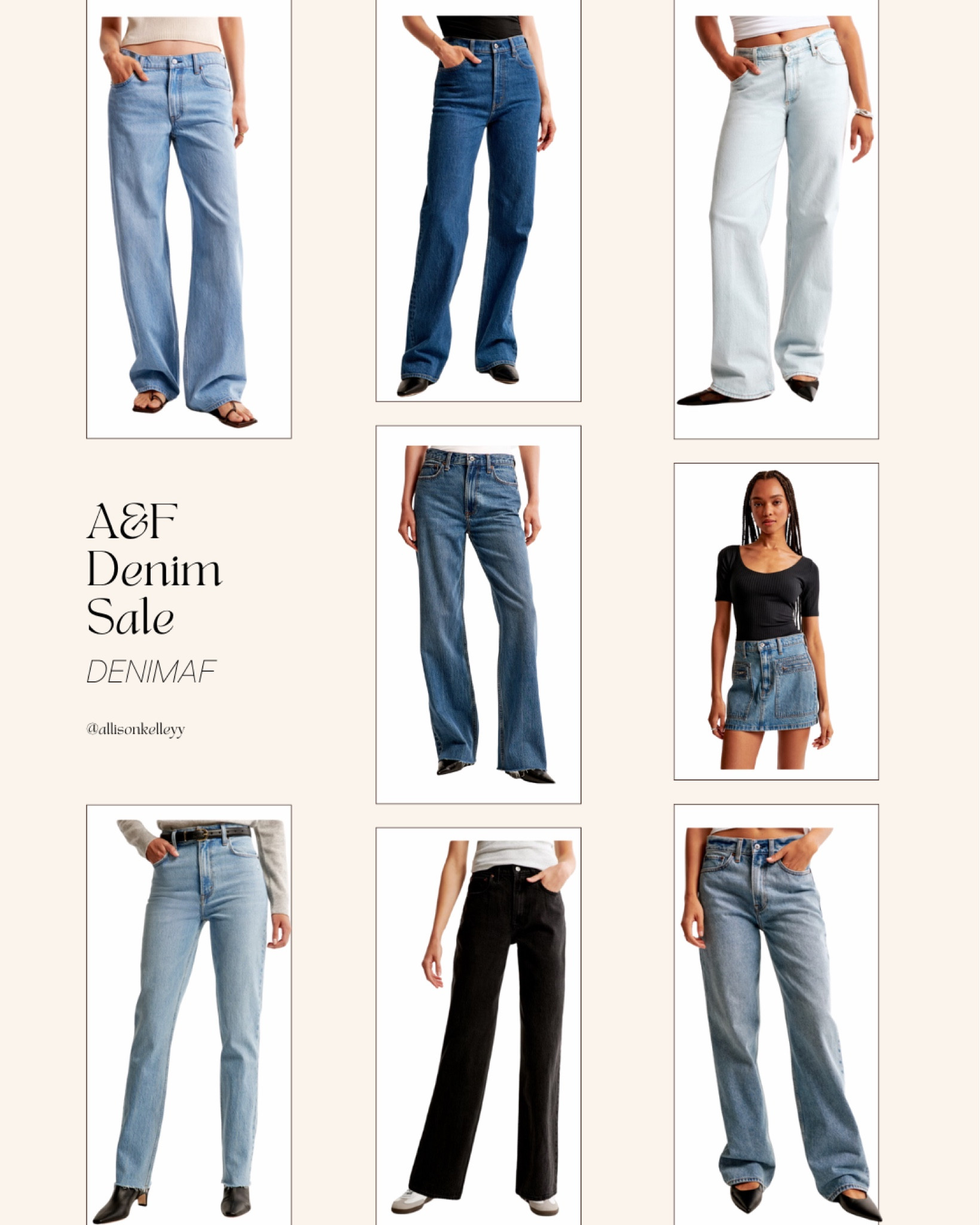 Abercrombie denim sale starts tomorrow! Here are some of my favorites from the sale!! Low Rise Baggy, 90’s Relaxed, High Rise Loose, and more. The stackable code is DENIMAF 