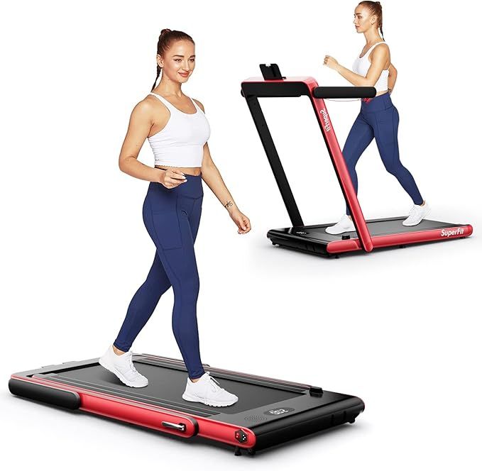 GYMAX Walking Pad, 2 in 1 Free Installation Under Desk Treadmill with LED Monitor, Smart App/Remo... | Amazon (US)