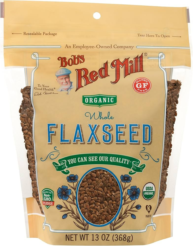 Bob's Red Mill Organic Whole Flaxseeds - 13 oz (Pack of 1), Gluten Free, Raw, Non GMO, Sproutable... | Amazon (US)