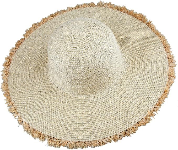 Samtree Women's Foldable Beach Cap,Wide Brim Roll Up Straw Sun Hat for Small Head Size | Amazon (US)