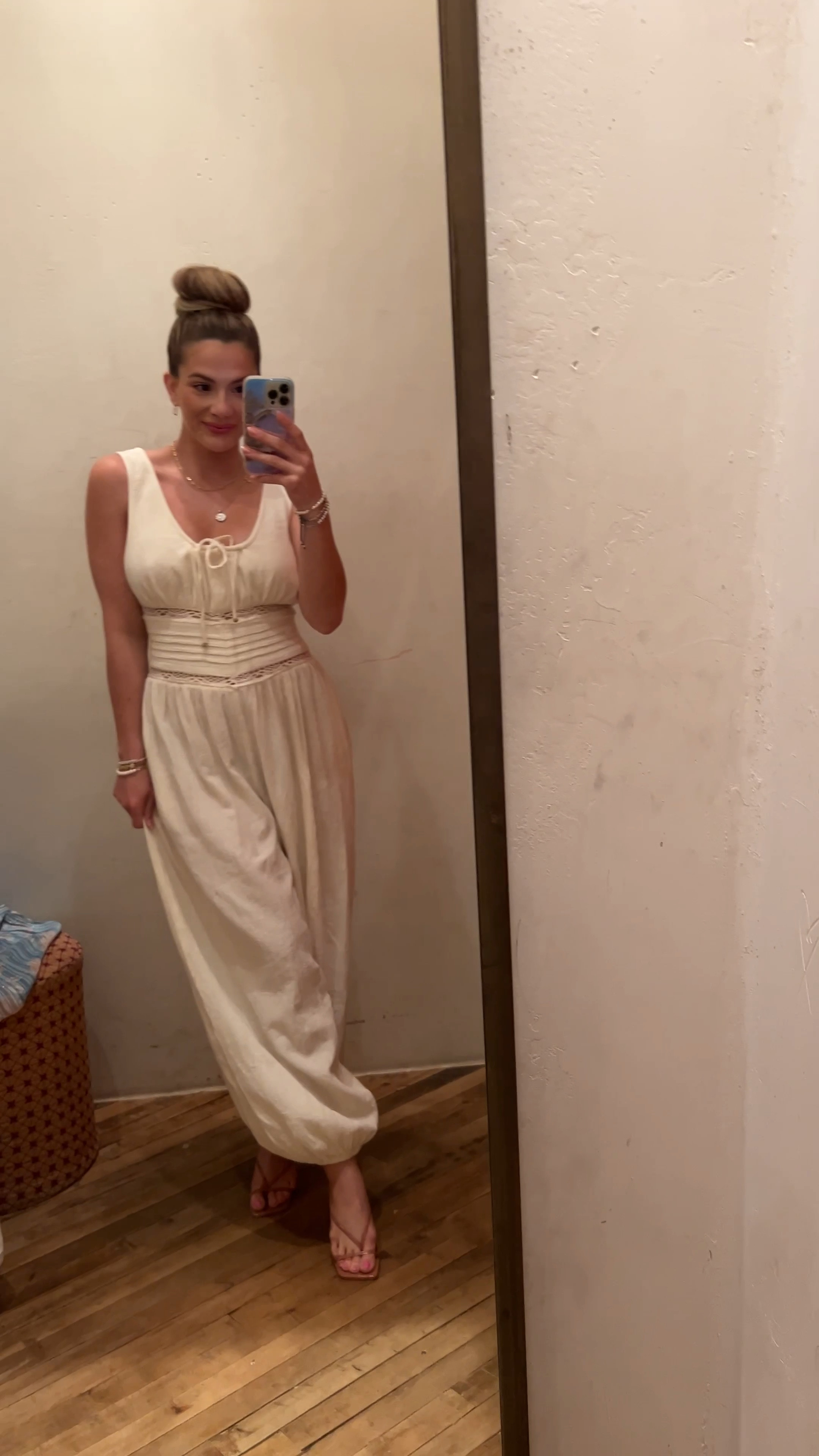 Cream comfortable jumpsuit to throw on this summer from free people. Can wear with a bra or not 

#LTKSeasonal #LTKtravel #LTKFind