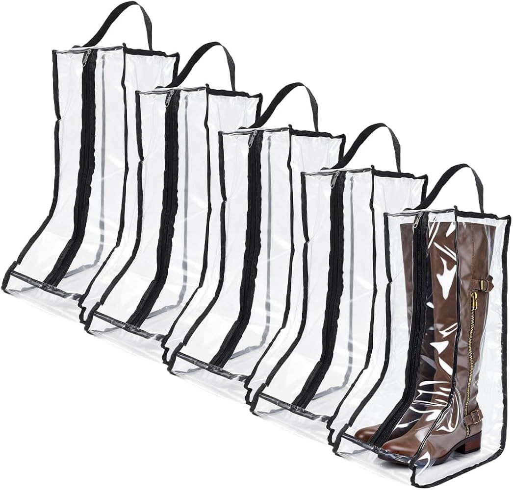 UNICRAFTALE 5Pcs PVC Portable Boot Storage Bags Clear Waterproof Dustproof Tall Boot Organizer fo... | Amazon (US)