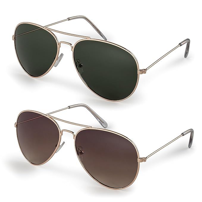 Stylle Classic Aviator Sunglasses with Protective Bag, 100% UV Protection | Amazon (US)