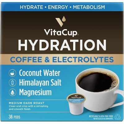 VitaCup Hydration Coffee Pods w/ Electrolytes & Magnesium Medium Roast Coffee - 36ct | Target