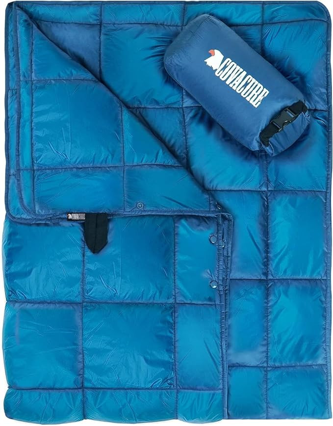 covacure Camping Blanket - Outdoor Travel Blanket, Packable, Puffy Blanket, Lightweight & Warm Qu... | Amazon (US)