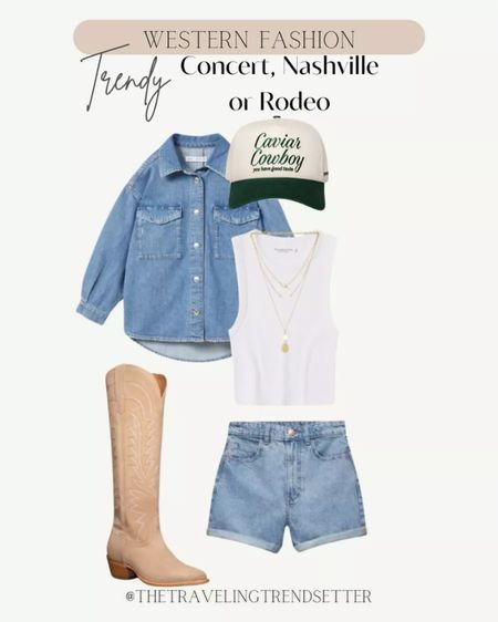 Cute Nashville outfit idea! Trendy, rodeo fashion, cowboy hat, cowboy, trucker, hat, fringe bag, gold, hoops, booties, boots, cowgirl, cowboy, jeans, shorts, spring outfit, concert outfit, Nashville outfit, radio outfit, trendy country, concert, outfit, music festival, spring outfit, summer outfit, white blouse, travel outfit, western BoHo chic hippie
5/14

#LTKSeasonal #LTKParties #LTKFestival