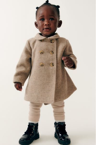 Wool-blend Coat - Navy blue - Kids | H&M US | H&M (US + CA)
