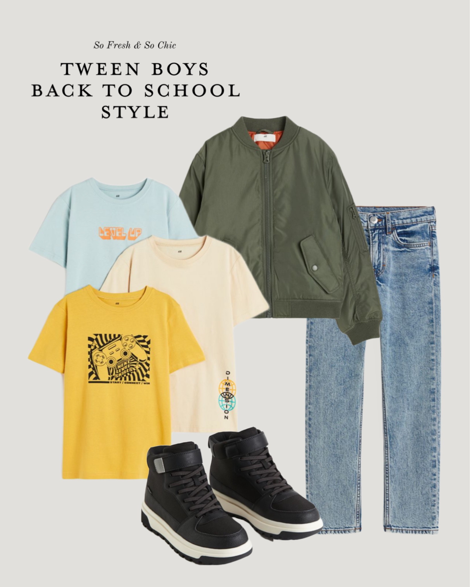 Tween boys back to school outfit!
-
Teen boys outfit - boys back to school outfit - black and white sweatpants teen boy - Nike Jordan 6 Rings sneakers - Nike white and green sneakers boy - black mesh basketball cap boy - brown pack pack tween boy - white game controller graphic print t shirt tween boy - green letter baseball jacket tween boy - back to school boy outfit inspiration - h&m kids - h&m sale - boy back to school #ltksalealert - army green bomber jacket boys - theee pack printed t shirts boys - slim fit jeans boys - black high top
Sneakers boys 

#LTKBacktoSchool #LTKkids #LTKsalealert