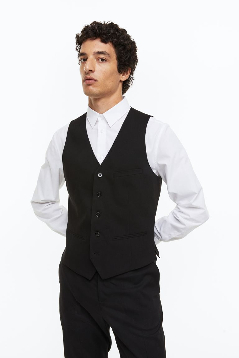 Slim Fit Suit Vest - Black - Men | H&M US | H&M (US + CA)