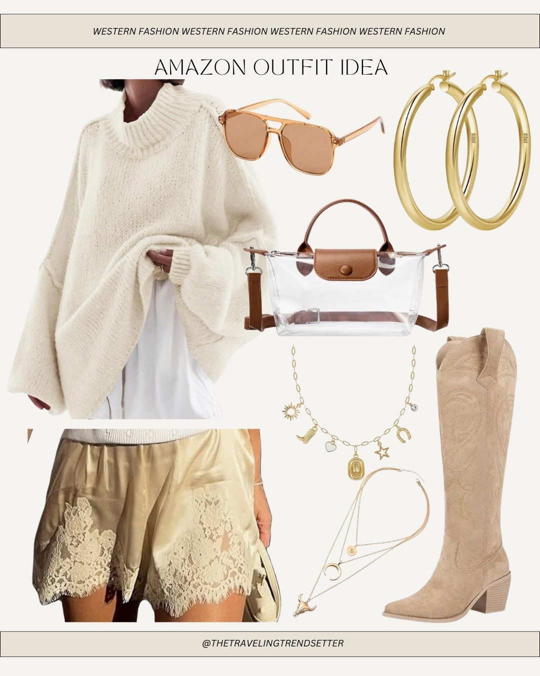 Amazon  country concert outfit idea, Amazon fall outfit idea, lace, viral shorts, oversized, chunky sweater, cowgirl, boots, suede boots, fall trendy  items


#LTKFindsUnder100 #LTKFindsUnder50 #LTKStyleTip