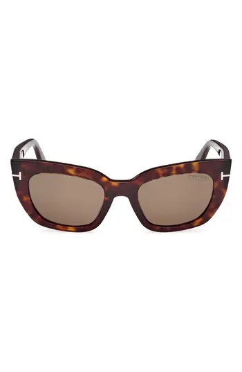 TOM FORD Athena 53mm Cat Eye Sunglasses in Dark Havana /Brown Polarized at Nordstrom Rack | Nordstrom Rack