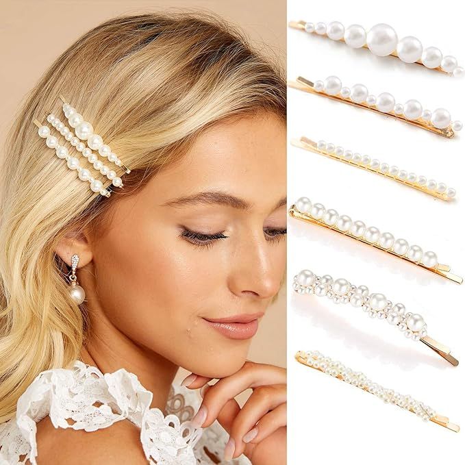 Gold pearl bobby pins Women Girls Valentines Mother’s Day Hair Clip Barrettes Decorative access... | Amazon (US)