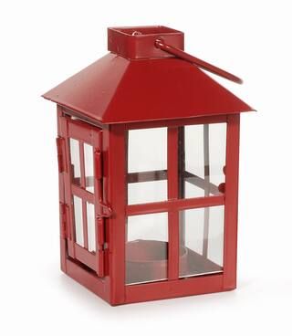 Windowpane Design Square Lantern: 3 x 3 x 5.5 inch Red Votive Lantern | Michaels Stores