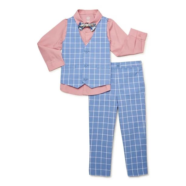 Wonder Nation Toddler Boys Dressy Outfit Set, 4-Piece, Sizes 12M-5T | Walmart (US)