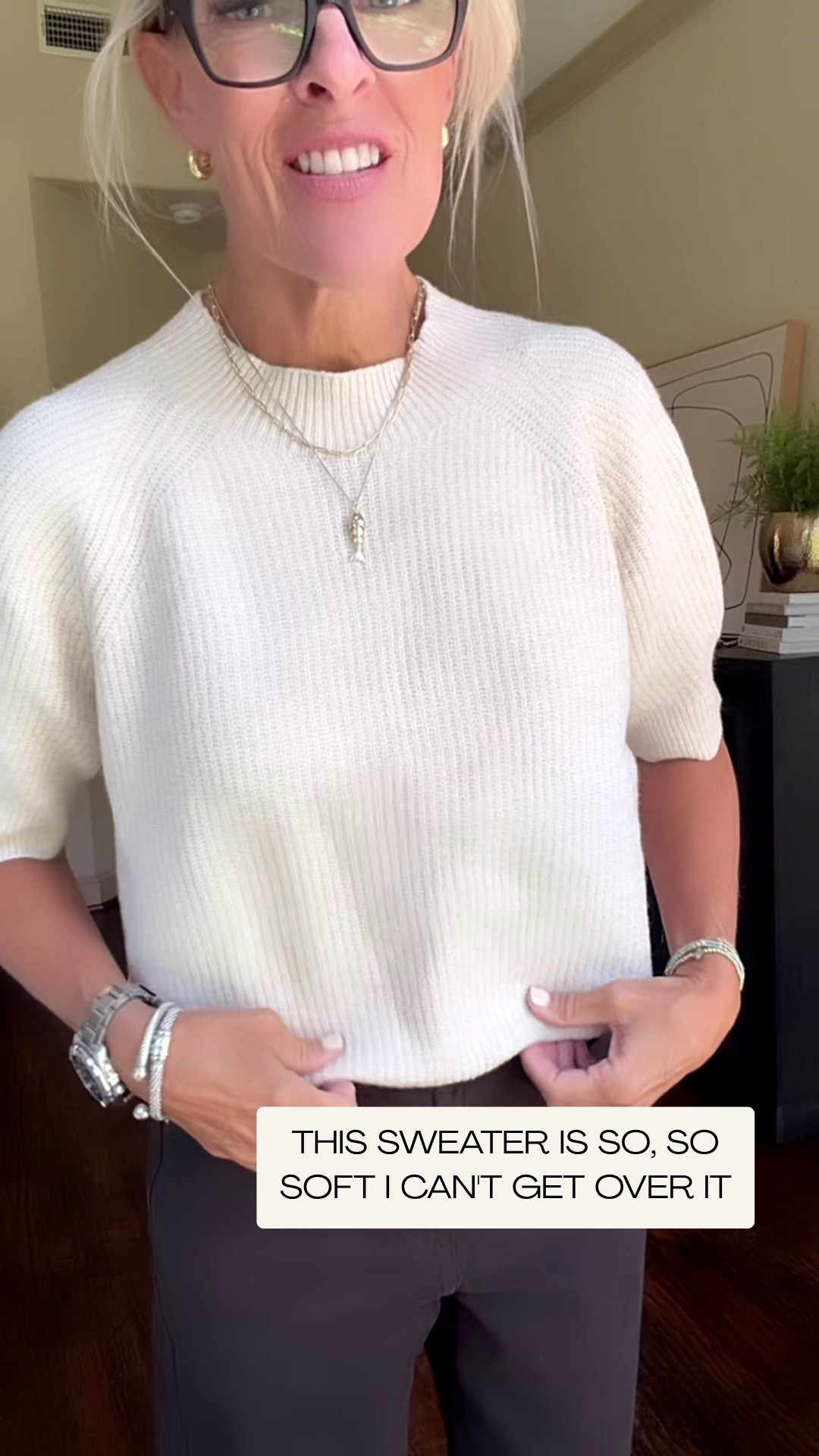 One of my favorite things to find is a piece that feels comfortable but still looks polished. This Target sweater does exactly that. I love the soft ribbed texture, short sleeves, subtle mock neck, and neutral color. It’s an easy classic to wear with denim for a casual day or dress up with trousers or a skirt. A really good wardrobe staple that I know I’ll reach for often.

👩‍💻 LTK PRO TIPS
❤️ Heart = Support my posts ;-)
🔖 Save = Get sale & restock alerts for the things you love!
📋 Lists = Keep favorites organized (List ideas: Christmas, Birthdays, and Vacations!)
📲 Share = Send lists and products to a friend (or your daughters like me).
💬 Comment = Ask me anything, and I’ll answer. ;-)

#LTKootd #LTKSeasonal #LTKOver40