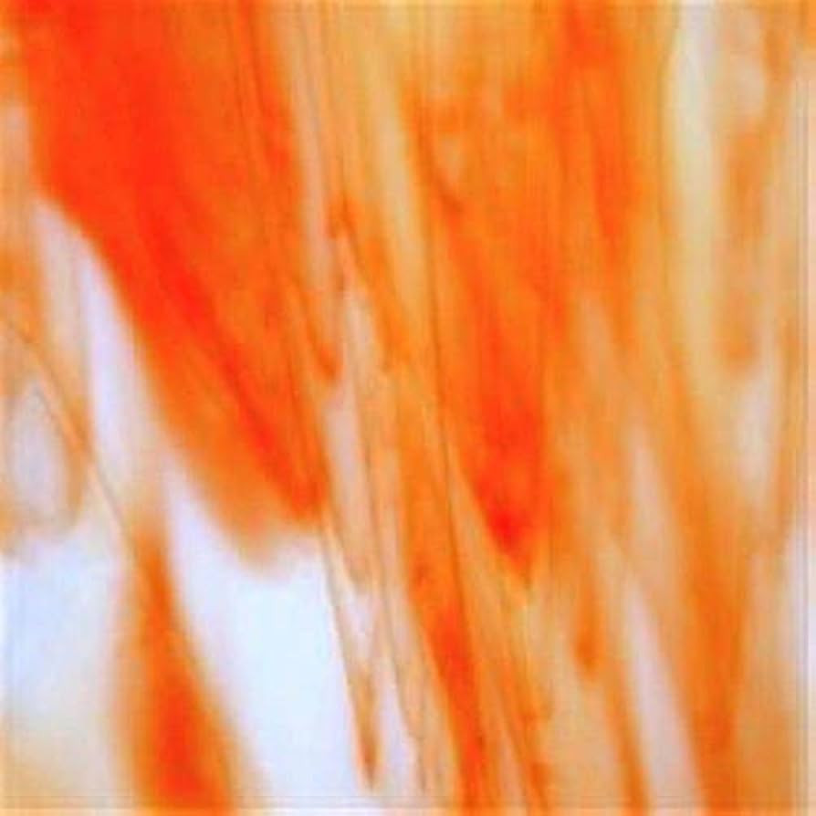 Wissmach Stained Glass Sheet: Orange and White, Opal D-Density by BiNARi Glass Studio | Amazon (US)