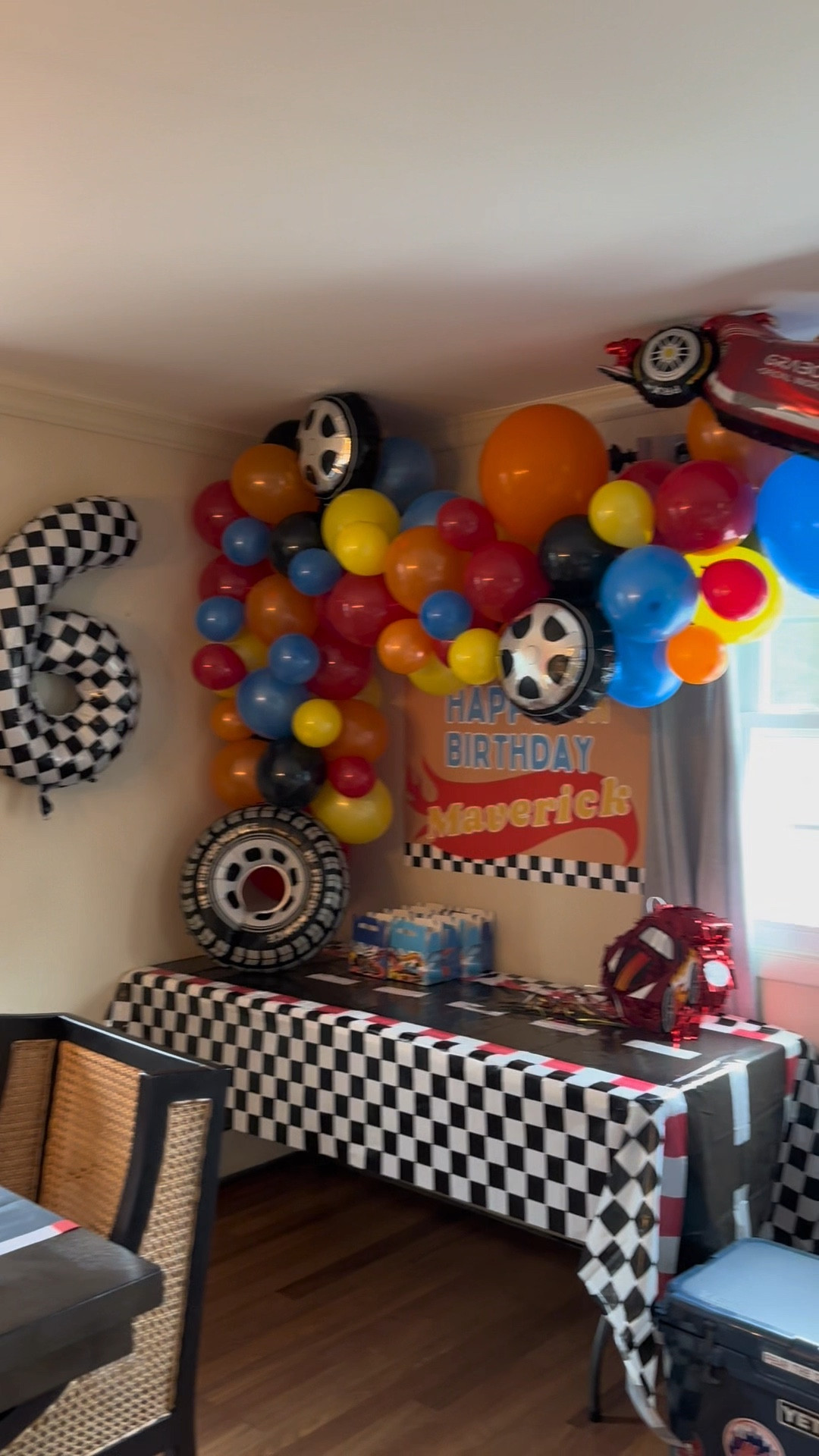 Hot wheels theme birthday party from Amazon for under $50!