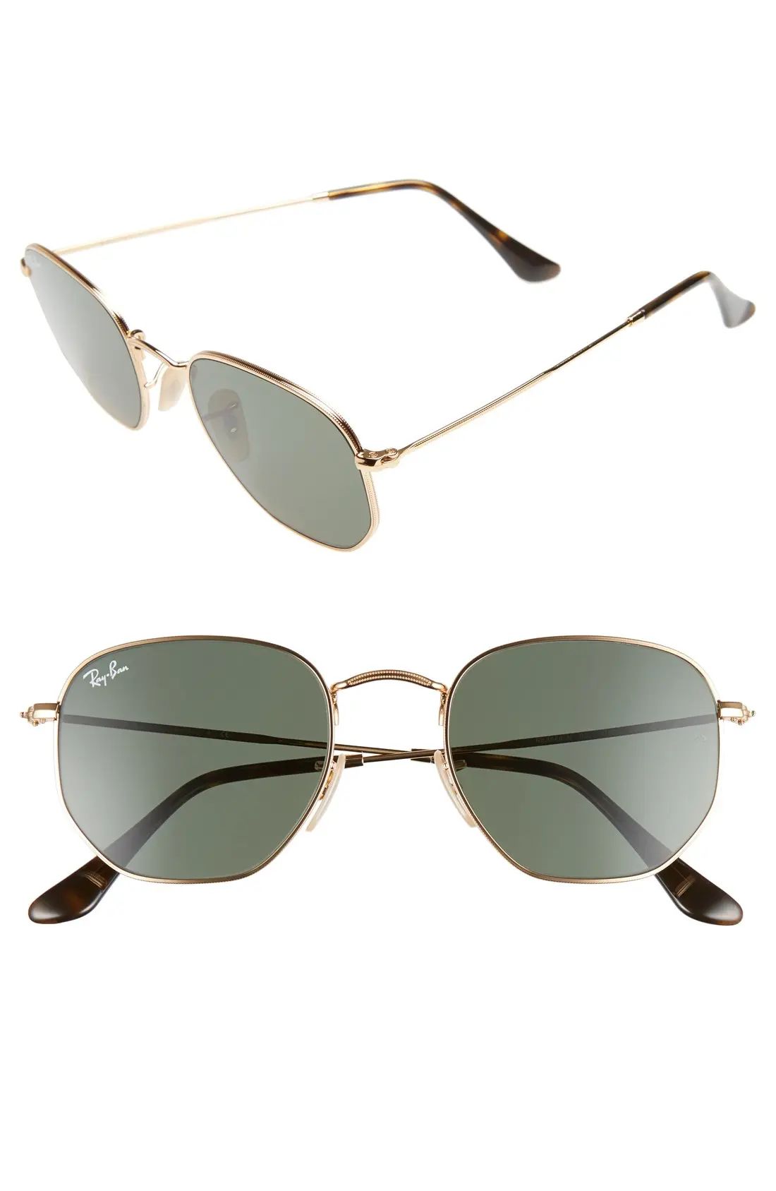 51mm Hexagonal Flat Lens Sunglasses | Nordstrom