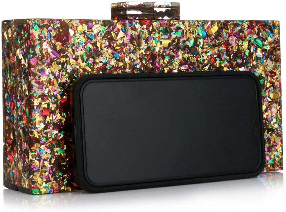 Gets Acrylic Purses and Handbags for Women Multicolor Perspex Geometric Patterns Box Clutch Banqu... | Amazon (US)
