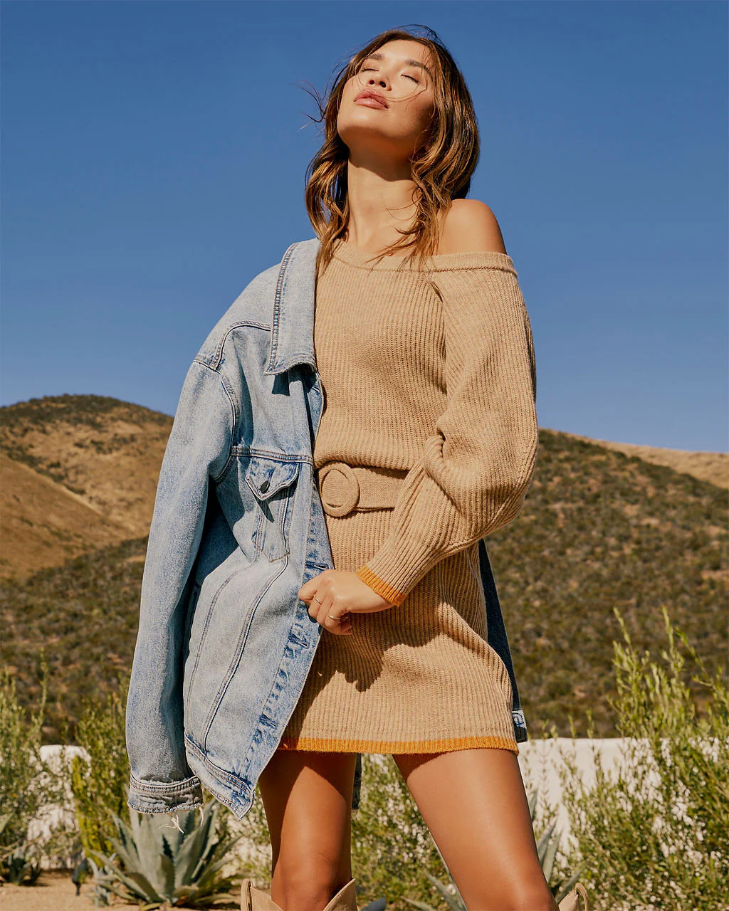 Dennis Off The Shoulder Midi Sweater Dress | VICI