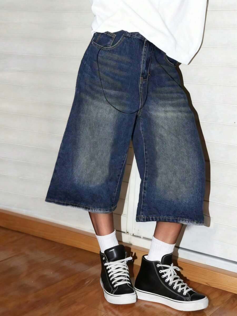 Women's Summer Denim Shorts, Y2K Distressed Cat Whisker Pattern, Casual Daily Wear, Retro 90s Str... | SHEIN