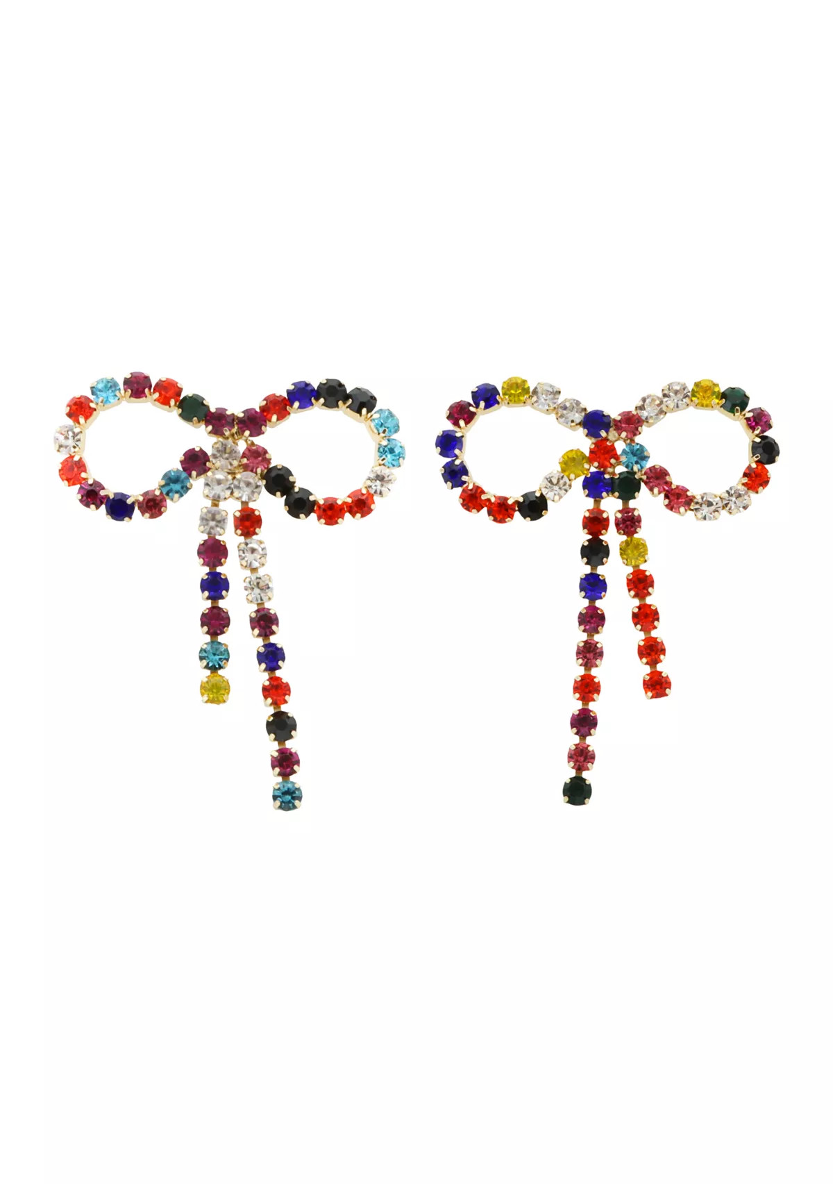 BelkGold Plated Multi Crystal Bow Earrings | Belk