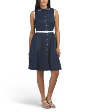 Cotton Sleeveless Dress Shirt Style Mini Dress | Women | Marshalls | Marshalls