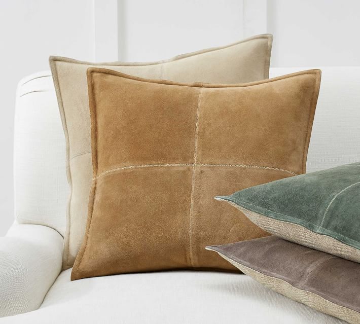 Pieced Suede Pillow Covers | Pottery Barn (US)