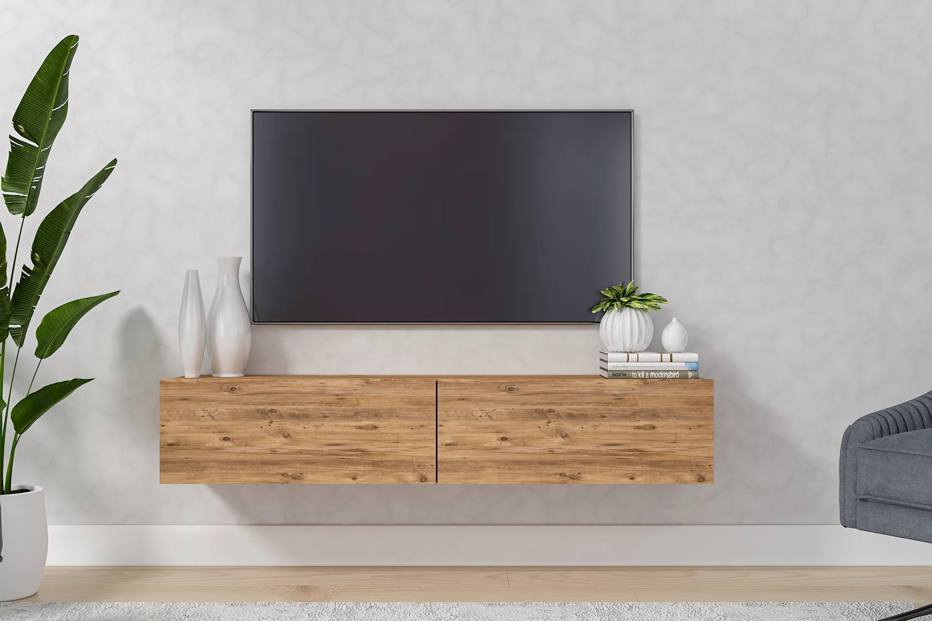 Orren Ellis Alesandrini 53" Floating TV Stand Up to 70" TV's Wall Mounted Media Console & Reviews... | Wayfair North America
