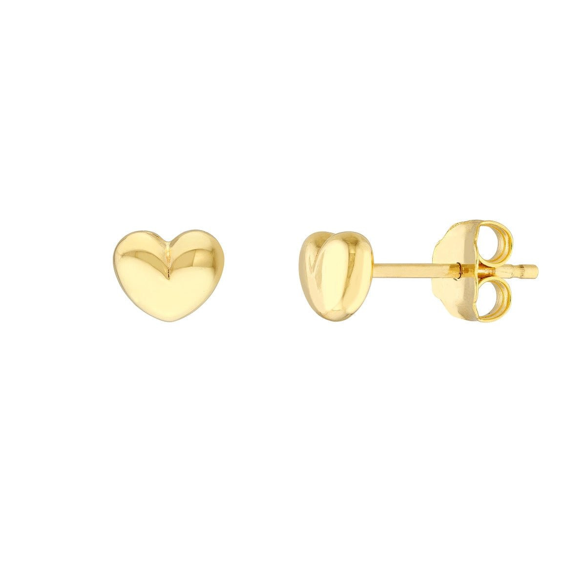 Gold Puffy Heart Stud | LINDSEY LEIGH JEWELRY
