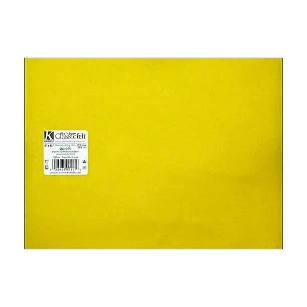 Kunin 9" x 12" Yellow Felt Sheet, 24 Count | Walmart (US)