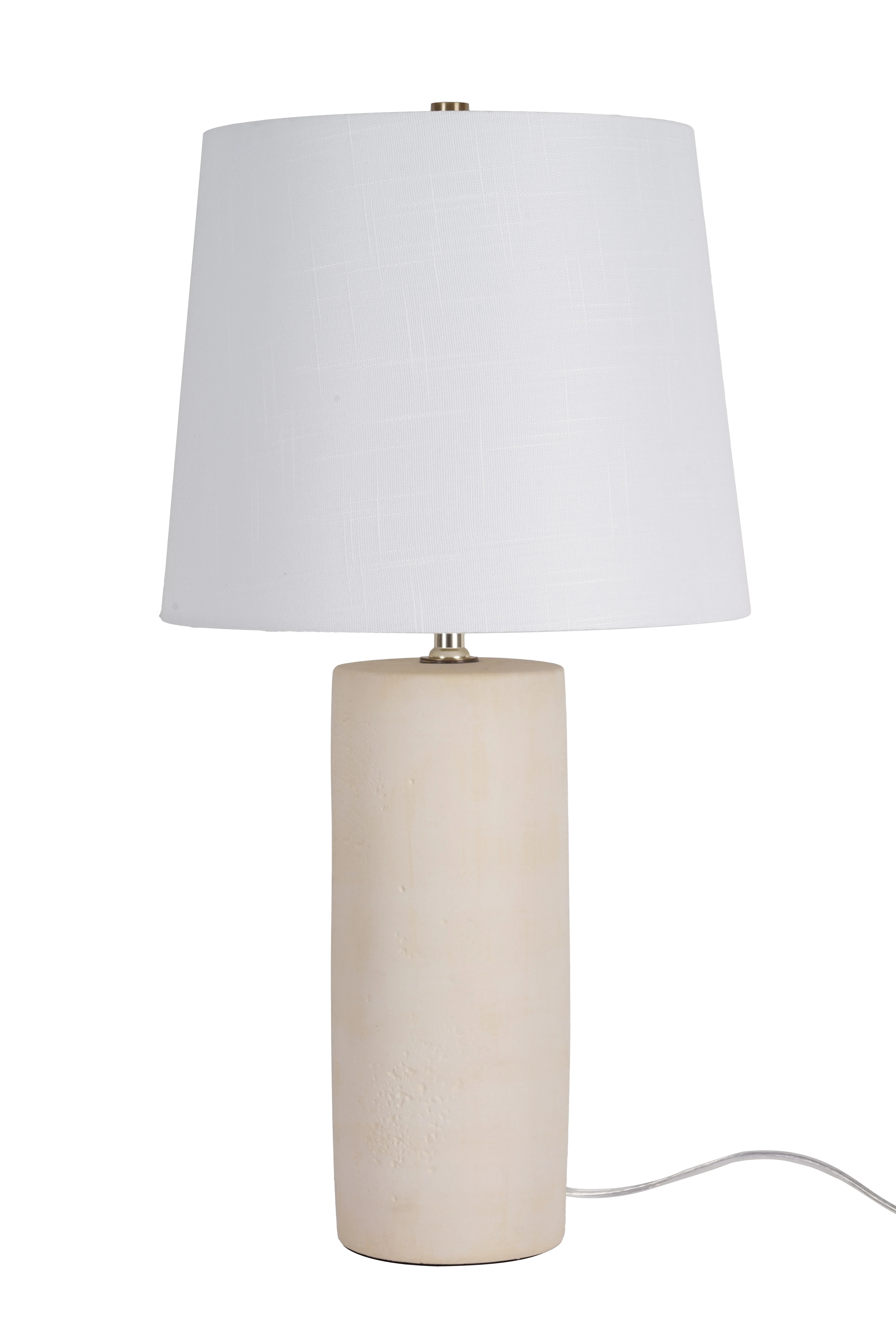 Better Homes & Gardens 23"H Natural Stone Look Ceramic Table Lamp with Tapered White Linen Shade | Walmart (US)
