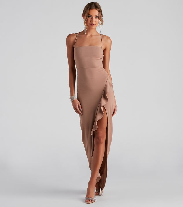 Tiffany Sleeveless High Slit Formal Dress | Windsor Stores