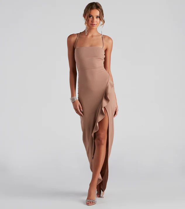 Tiffany Sleeveless High Slit Formal Dress | Windsor Stores