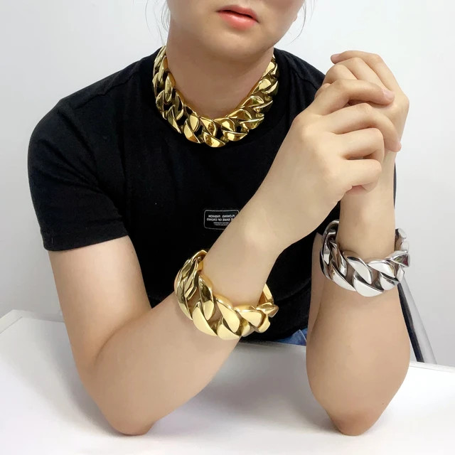 SDA Factory Wholesale 26/32mm Width Big Thick Cuban Link Chain Bracelets Necklaces For Women and ... | AliExpress (US)