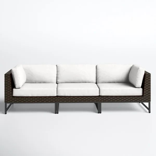 Savion 96'' Wide Outdoor Patio Sofa with Cushions | Wayfair North America