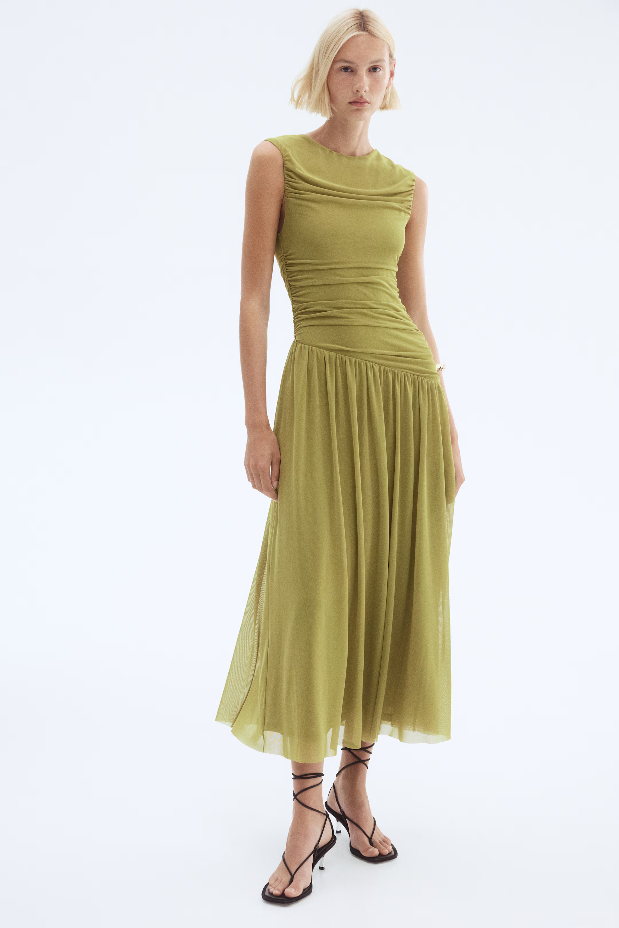 Vestido drapeado - Verde aceituna - MUJER | H&M ES | H&M (FR, IT, ES, PT, BE)