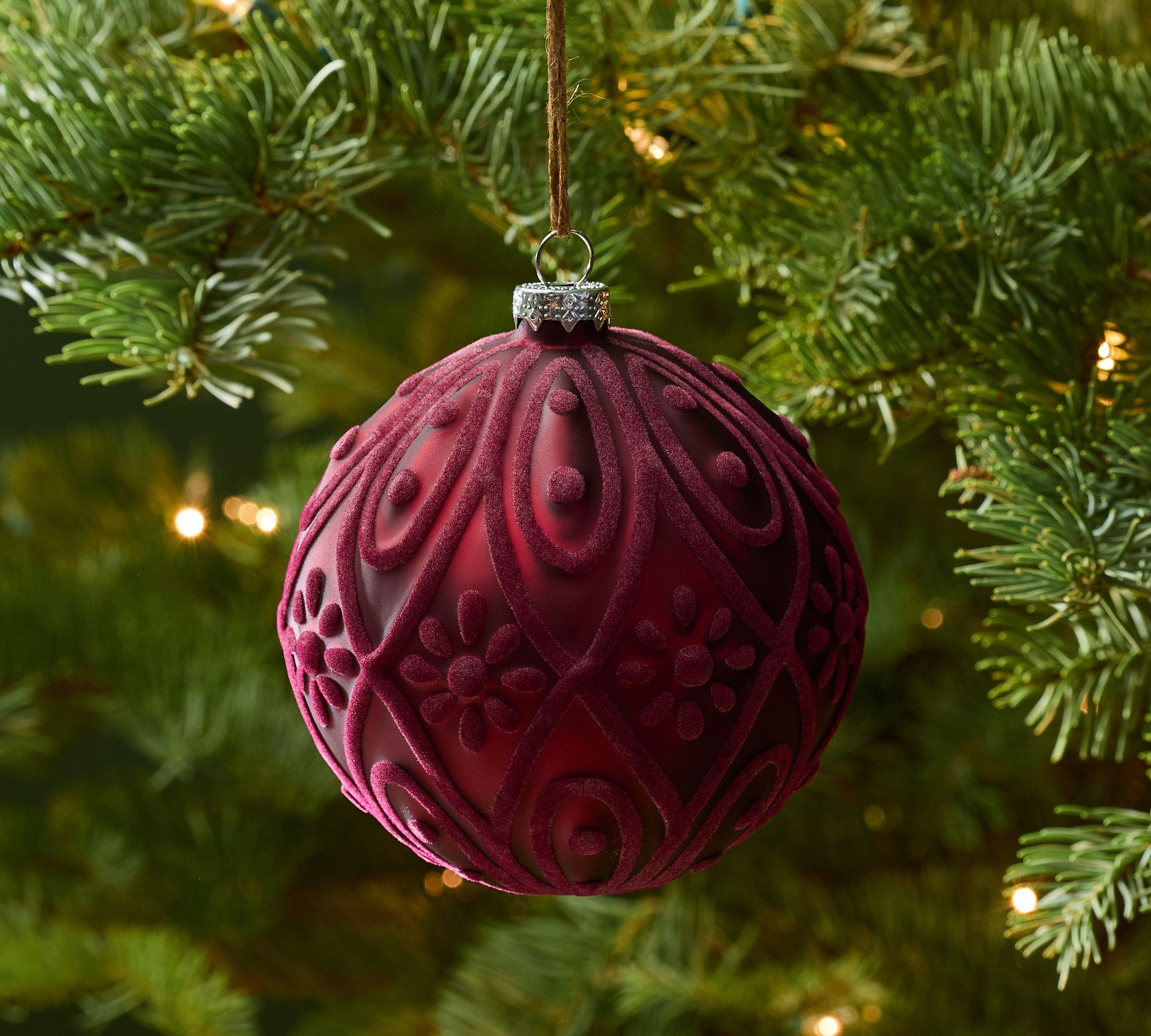 Textured Velvet Ornament - Set of 4 | Pottery Barn (US)