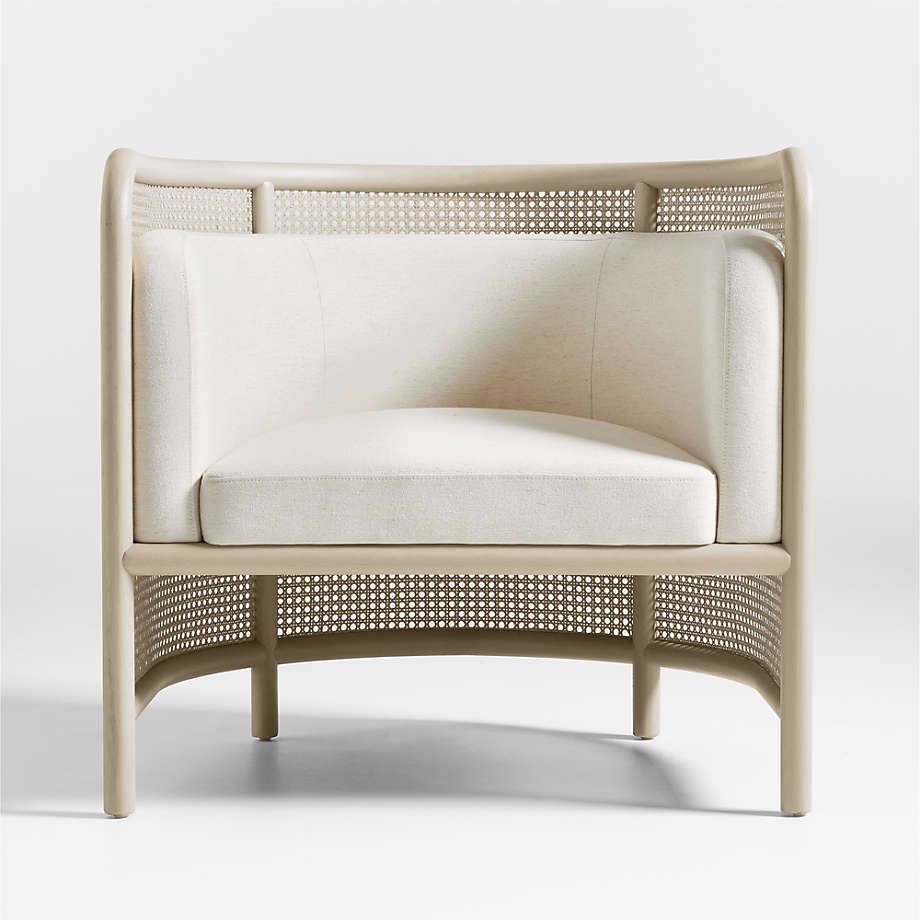 Fields Cane Back White Accent Chair + Reviews | Crate & Barrel | Crate & Barrel