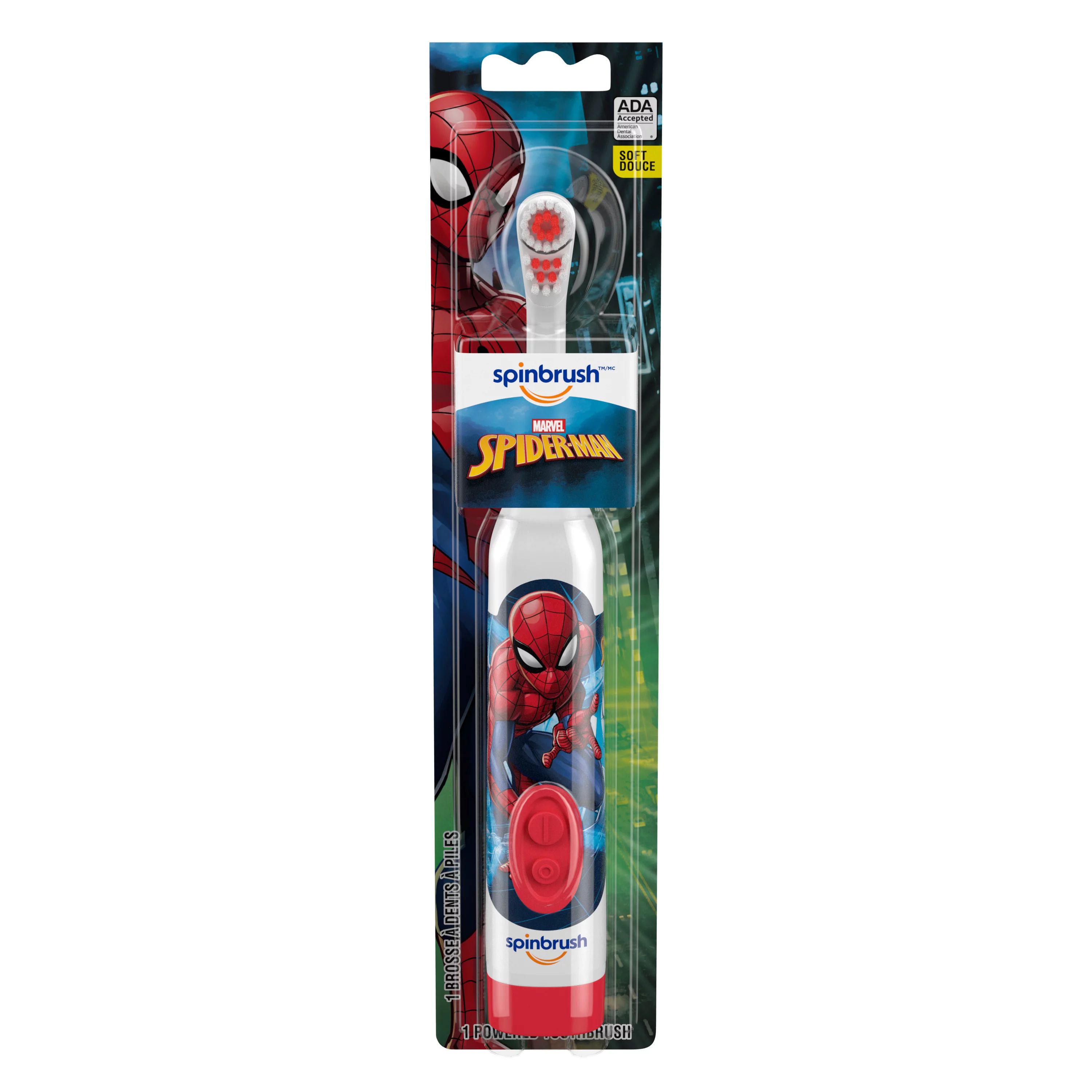Spiderman Kid’s Spinbrush Electric Battery Toothbrush, Soft, 1 ct | Walmart (US)