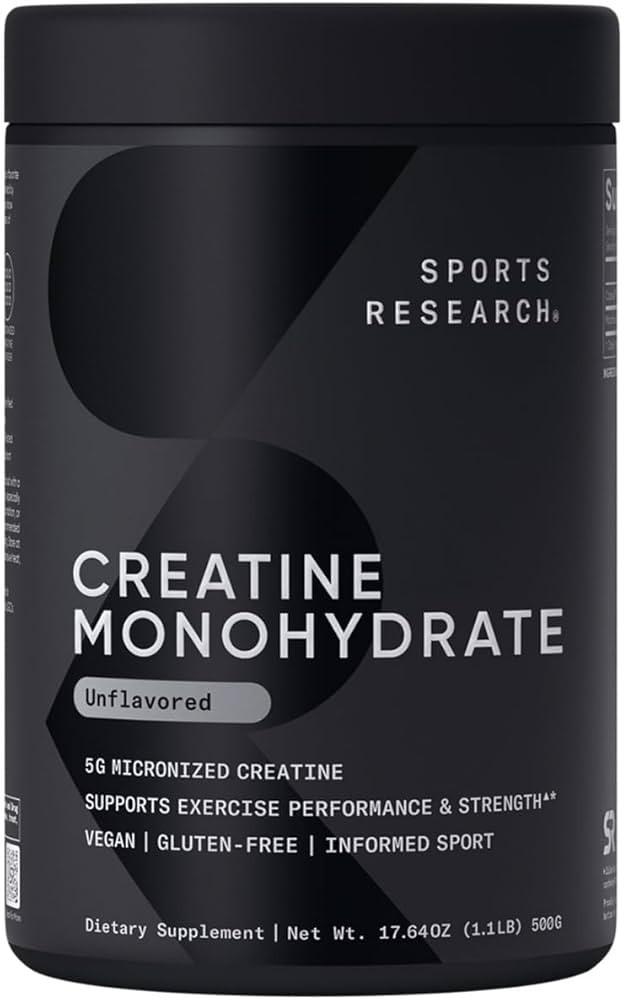 Sports Research Creatine Monohydrate - Gain Lean Muscle, Improve Performance and Strength and Sup... | Amazon (US)