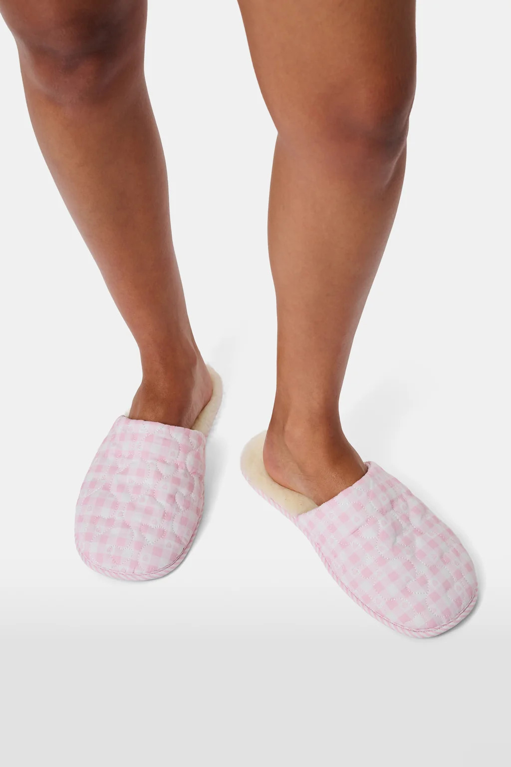 Gingham Hearts Quilted Slipper | Roller Rabbit
