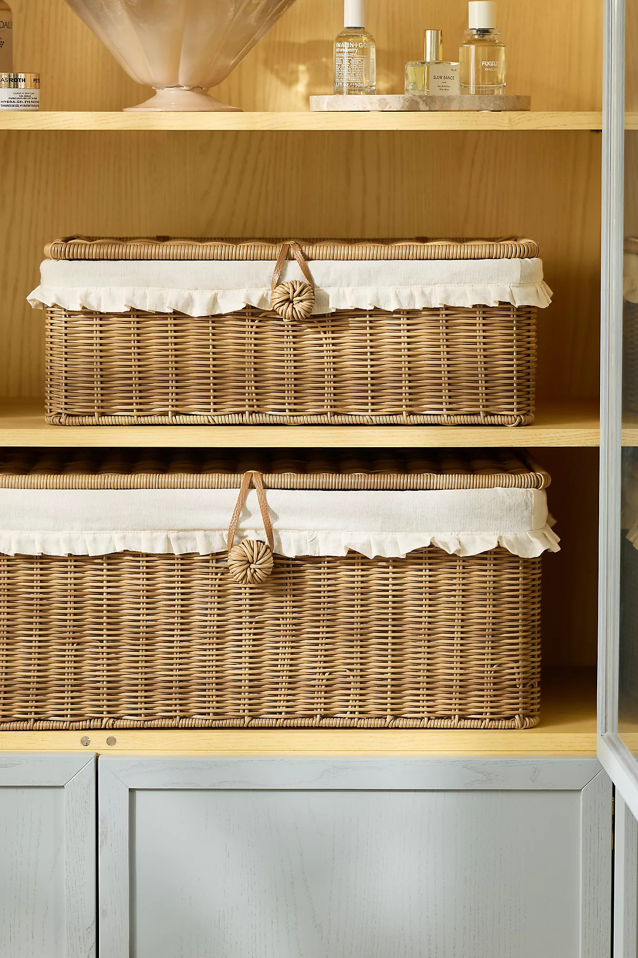 Calista Skirted Faux Rattan Trunk | Anthropologie (US)