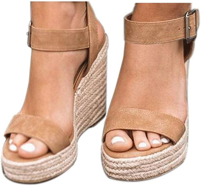 Women's Platform Sandals Wedge Ankle Strap Open Toe Sandals | Amazon (US)
